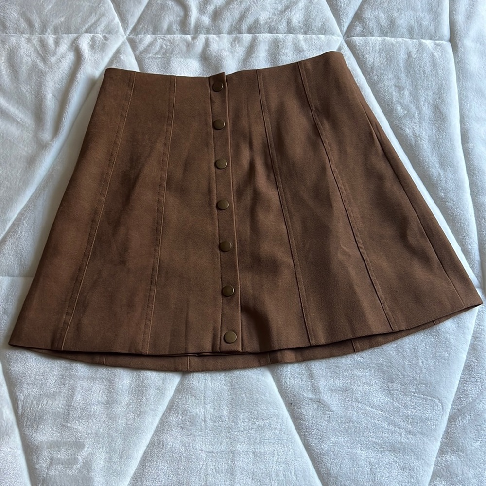 brown button up skirt